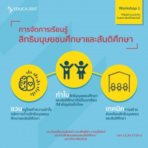 EDUCA 2017 :WORKSHOP 1 “การจัดการเรียนรู้สิทธิมนุษยชนศึกษาและสันติศึกษา” @ Impact Forum Hall 9 | Banmai | Nonthaburi | ไทย
